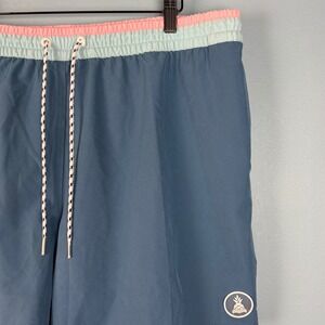 Chubbies Men's 2XL Blue Pink Colorblock 5.5" Lined Swim Trunks Shorts Drawstring